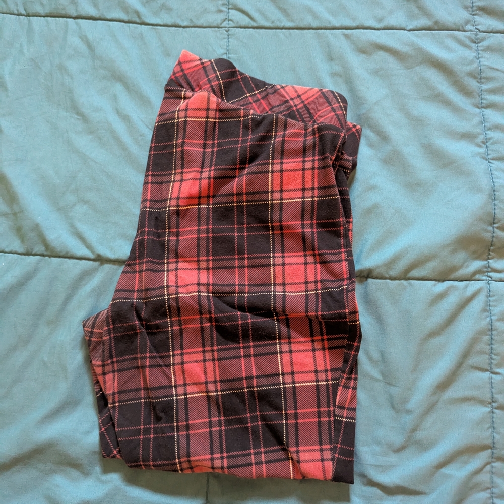 Torrid Red and Black Plaid Leggings